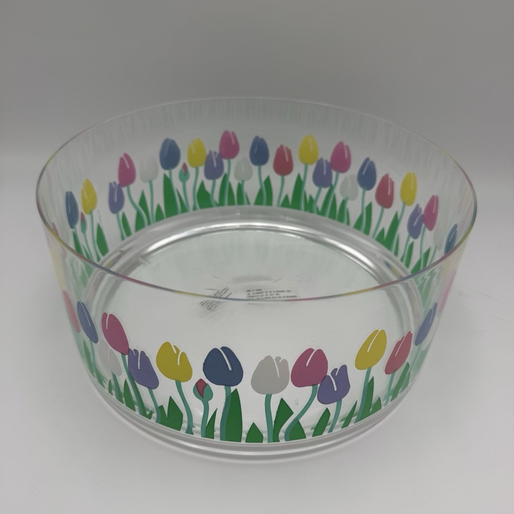 Vtg Tulip Acrylic Plastic‎ Salad Fruit Patio or Pool Centerpiece Spring Easter